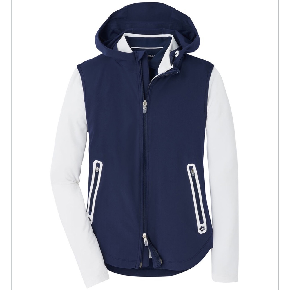 Peter Millar Women's Navy Jameson Flex Adapt Full-Zip Hooded Vest Small NWT - Picture 4 of 7